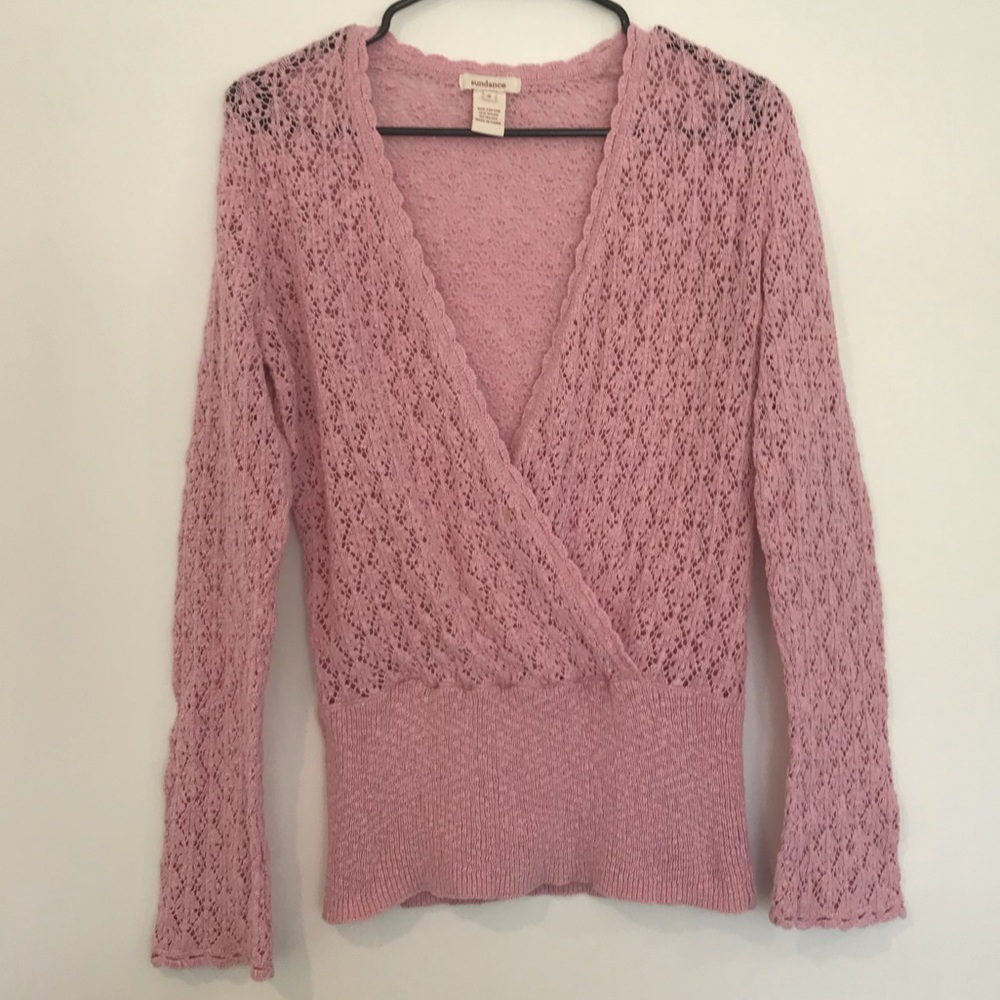 Sundance Blush Crochet Faux Wrap